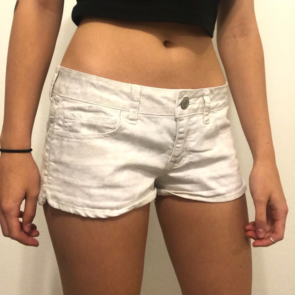 White Jean Shorts